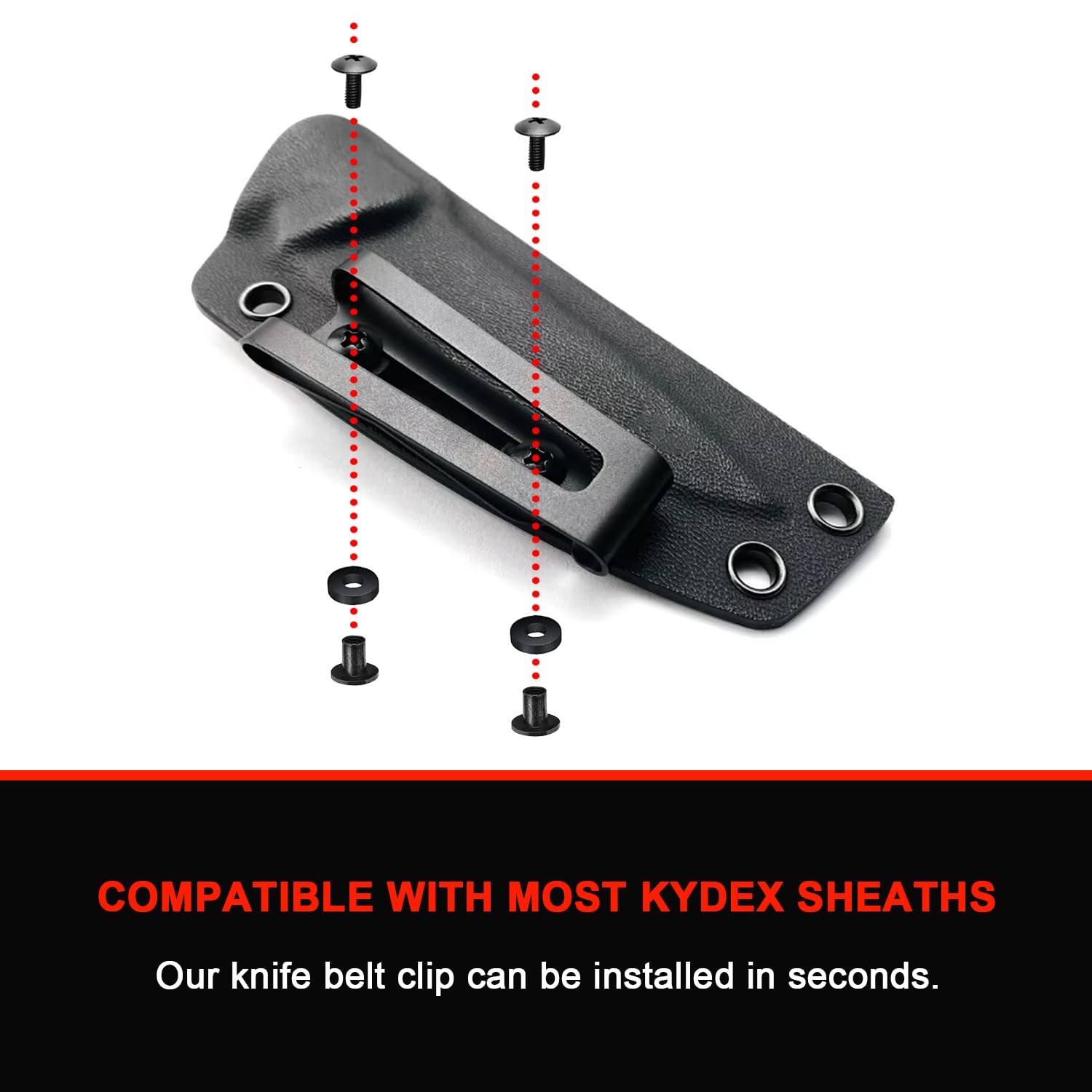 2 Pack Kydex Belt Clip Knife Belt Clip Tactical Belt Buckle Professional Meta…