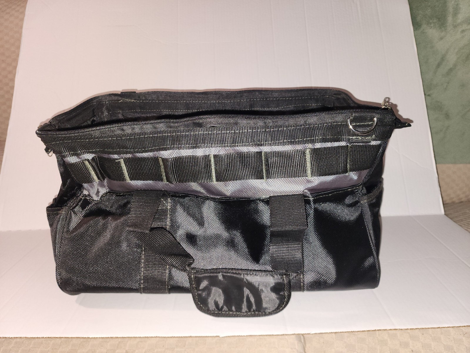 Swiss Military Multi Pocket Tool Satchel Large Black 16″ Bag Gray Heavy Duty NEW