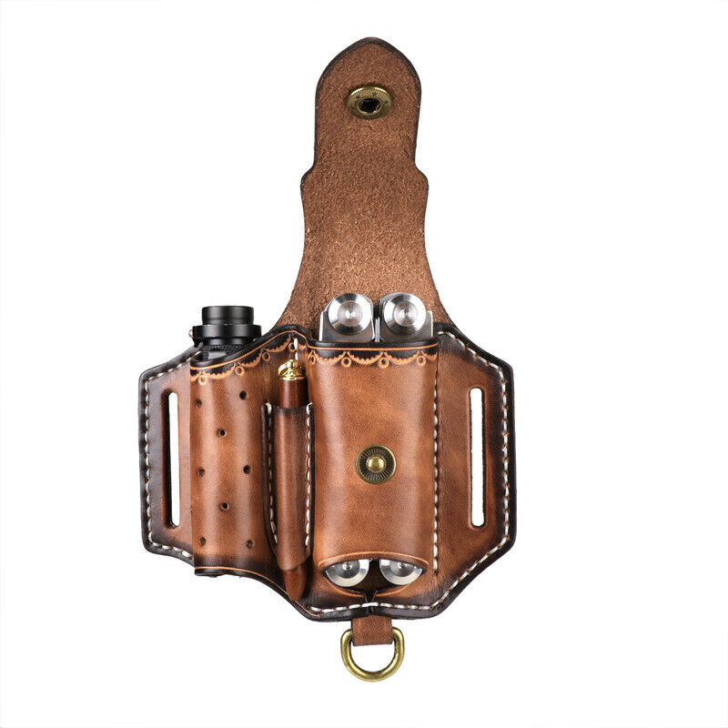 Leather Pocket Knife Sheath EDC Multitool Plier Belt Knives Pouch Tools Holster