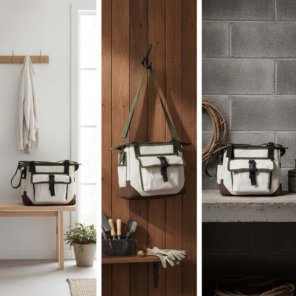 Canvas Crossbody Tool Bag – Wear-Resistant Tool Storage Work Bag