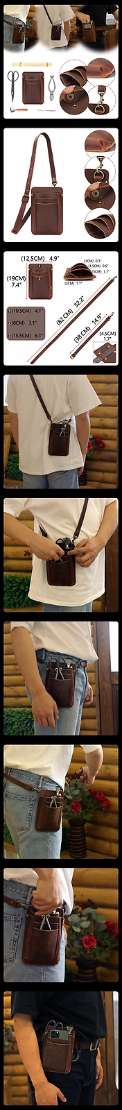 TOURBON Garden Tools Organizer Belt Pouch Women Leather Shoulder Bag for Gift