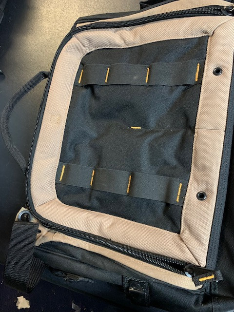 CLC 1539 Tool Bag: Polyester, 58 Pockets, 18 in Overall Wd, 7 in Overall Dp, 14