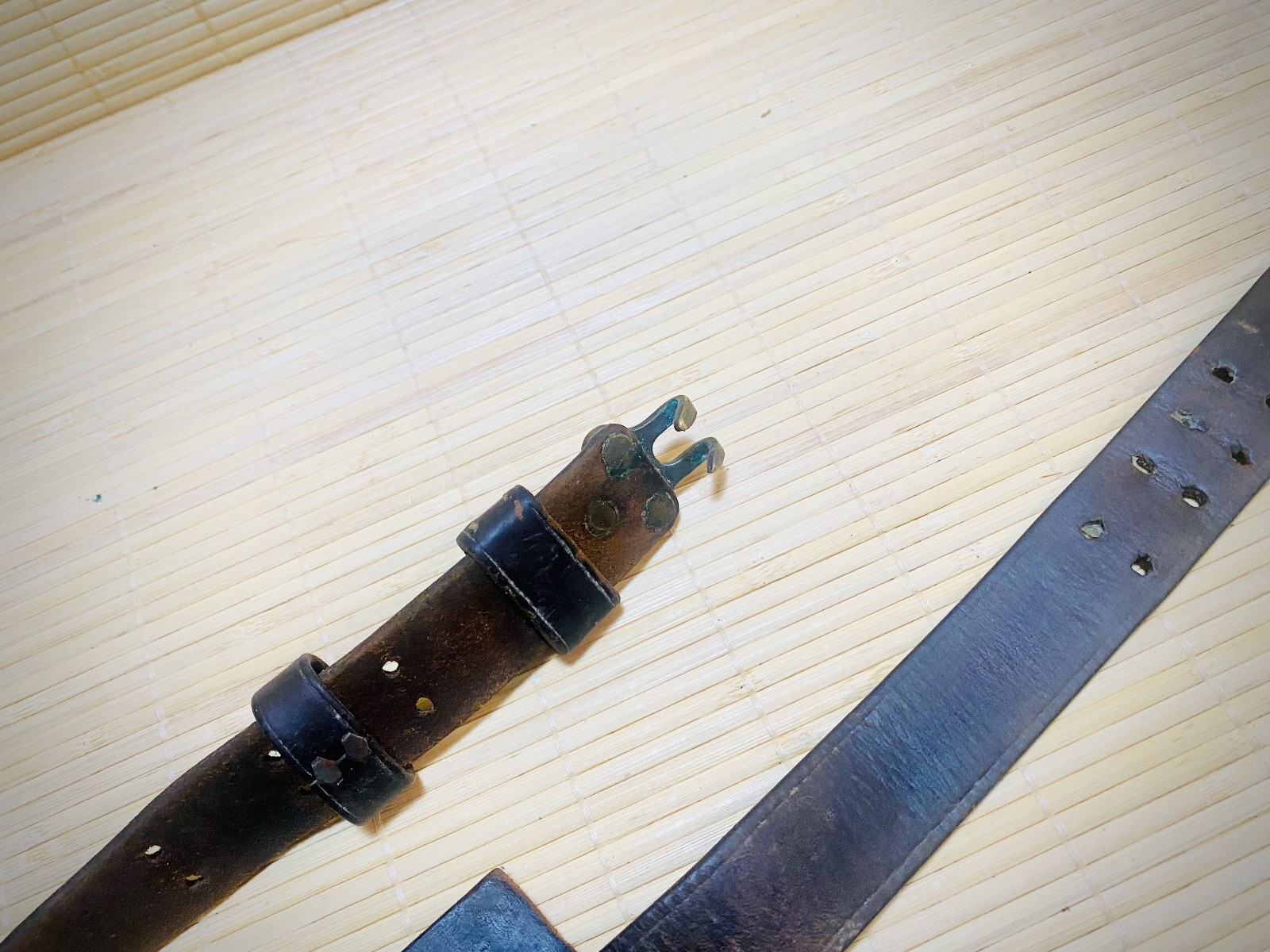 Vintage Antique Lifting Belt — Brass Buckle — Waist Large: 35-1/2” — 39-1/2”