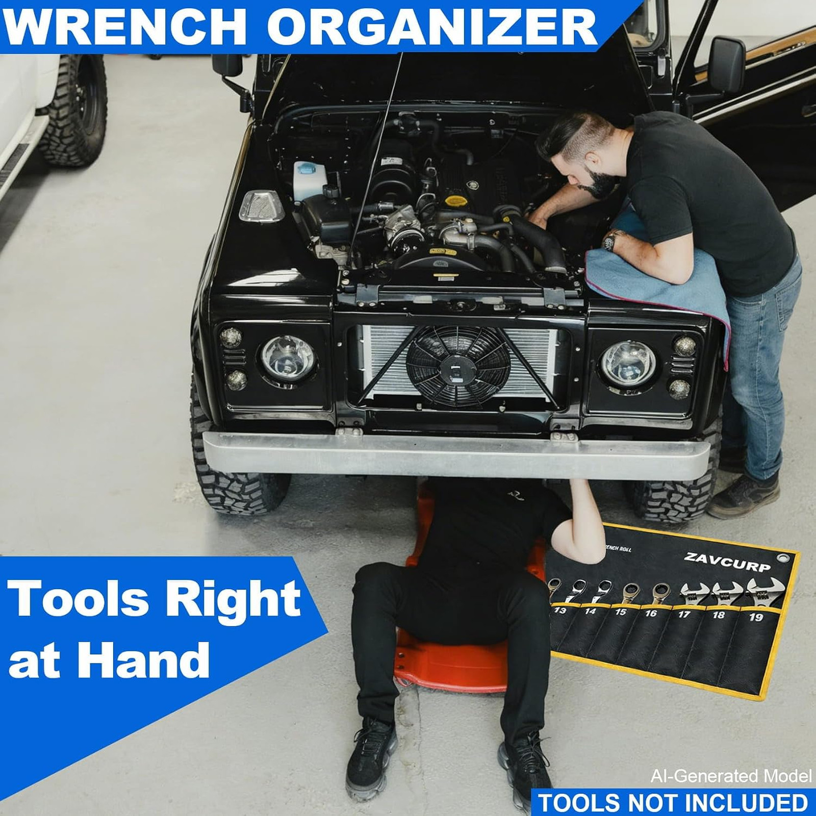Wrench Roll Up Pouch Waterproof Oxford Cloth Tool Organizer Bag with 12 Metric
