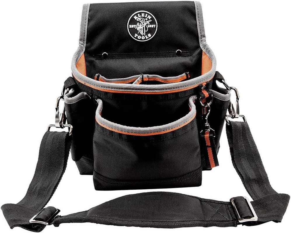 5243 Tradesman Pro Tool Pouch with Padded Shoulder Strap, Reinforced Bottoms and