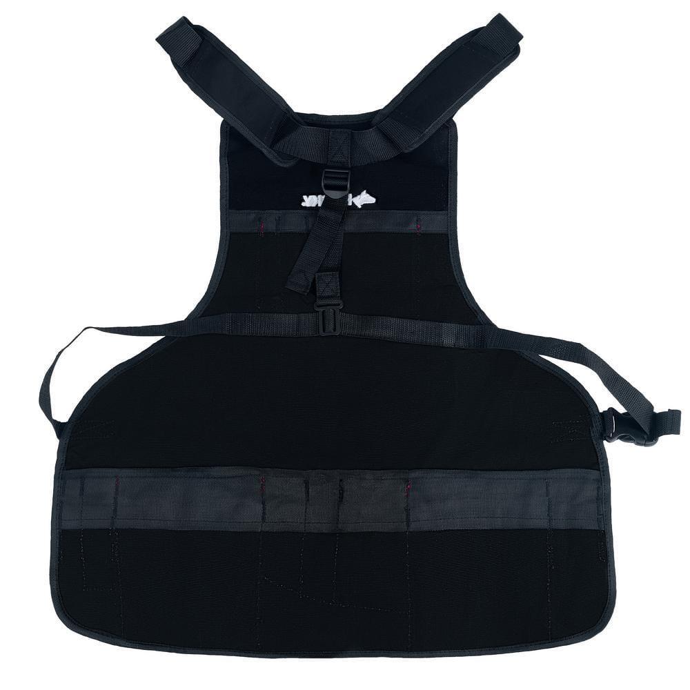 Canvas Work Apron 23 in. 16-Pocket Black Canvas Bib Tool Storage Organization