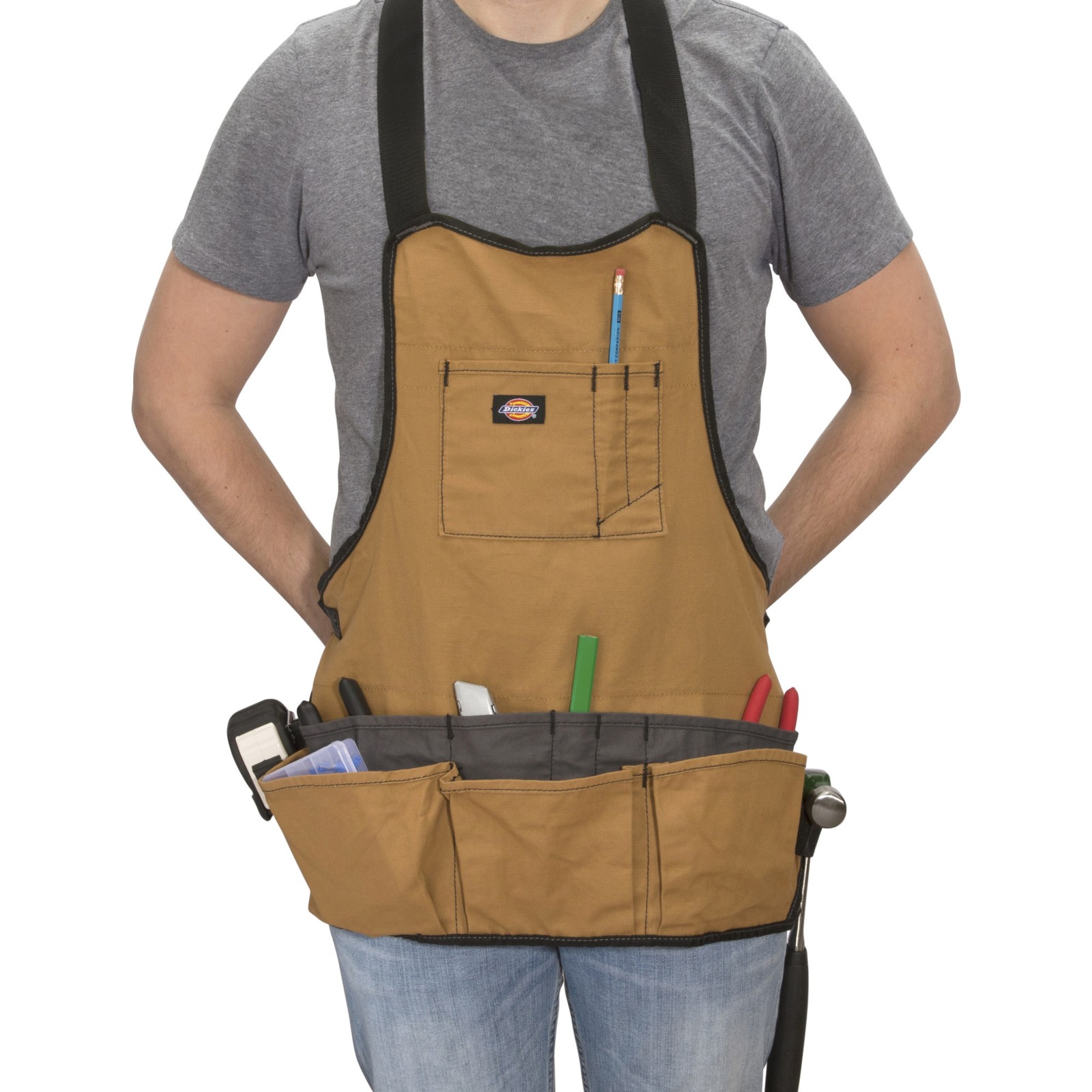 Tool Bib Apron 16 Pocket Woodworking Gardening Carpenter Dickies 57027