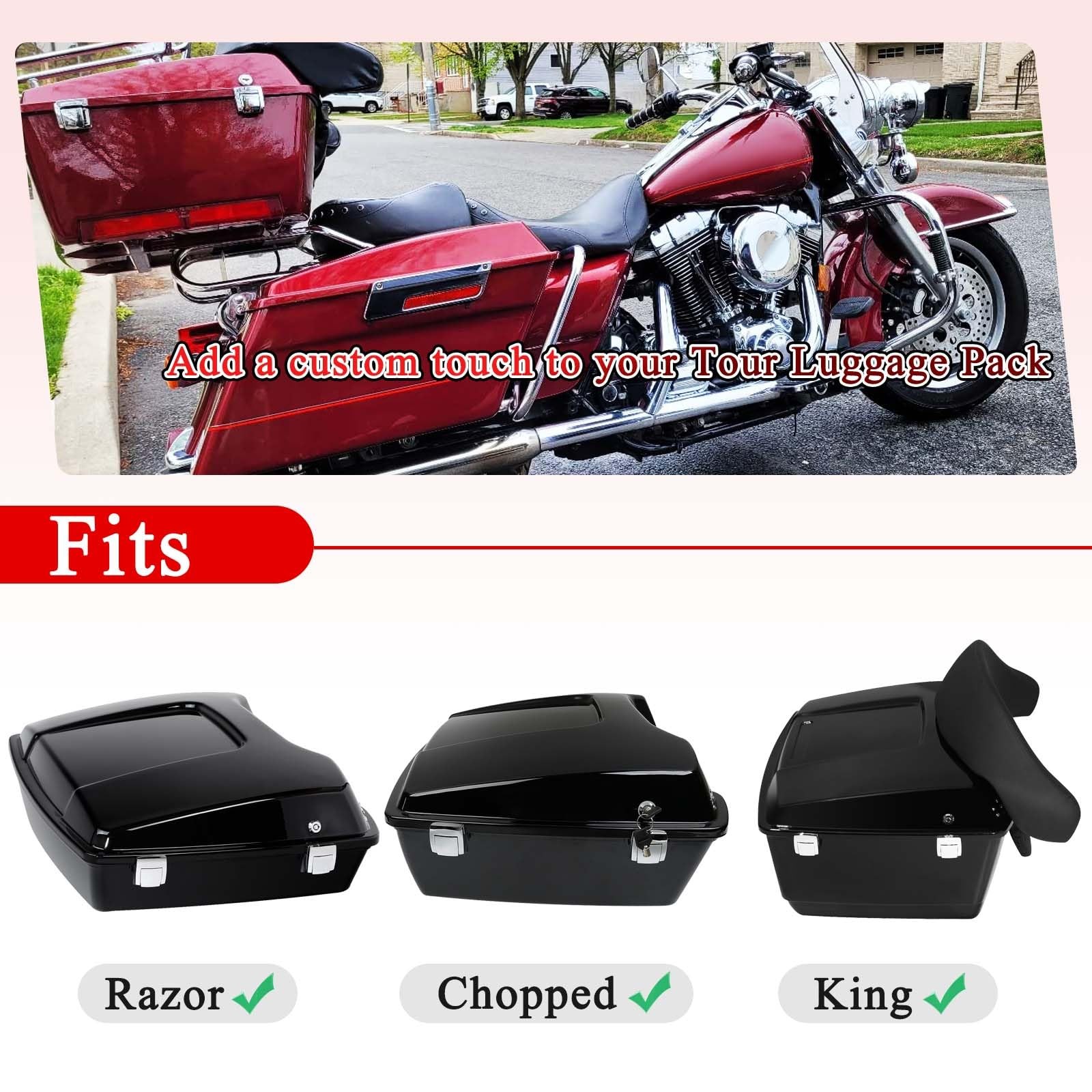 Tour Luggage Pack Luggage Trunk Latches Lock keys Kit for 1988-2013 Harley To…