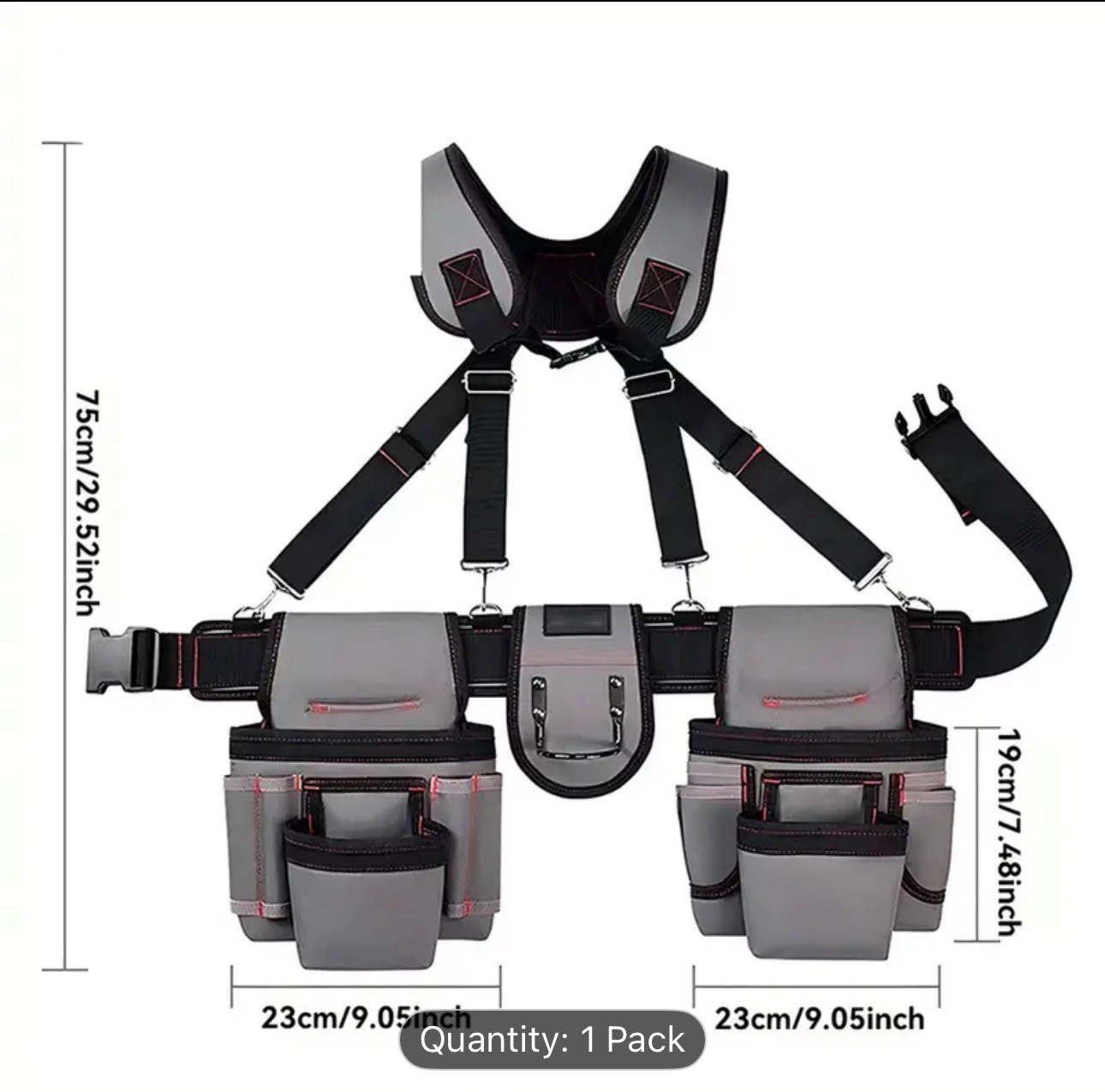 Tool Belt with Suspenders – Tool Belts for Men, 12 Pockets Tool Belt, Heavy Duty