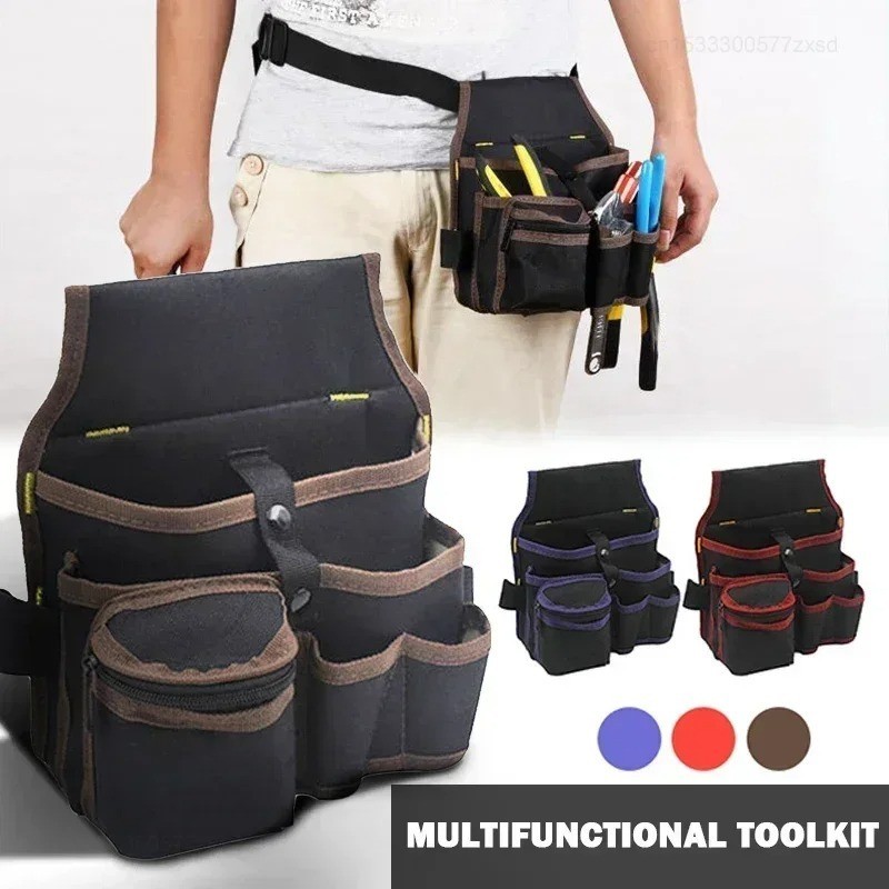 Electrician Waist Pocket Belt Tool Pouch Bag, Hardware Toolkit Work Organizer