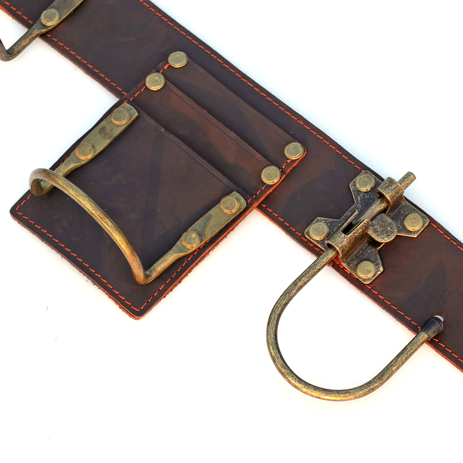 TOURBON 2inch Tools Belt Hammer Hooks Axe Holder Tape Measure Drill Holster Rig