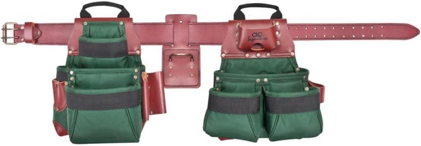 Heavy Duty 17 Pocket Ballistic Nylon Tool Apron for Craftsmen, Adjustable Fit