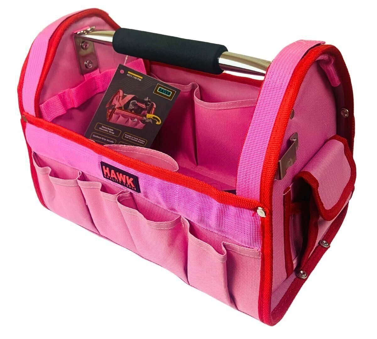 RAVEN 12.5″ Pink Tool Carry-All Tool Bag | Premium Canvas with Multi-Pockets…