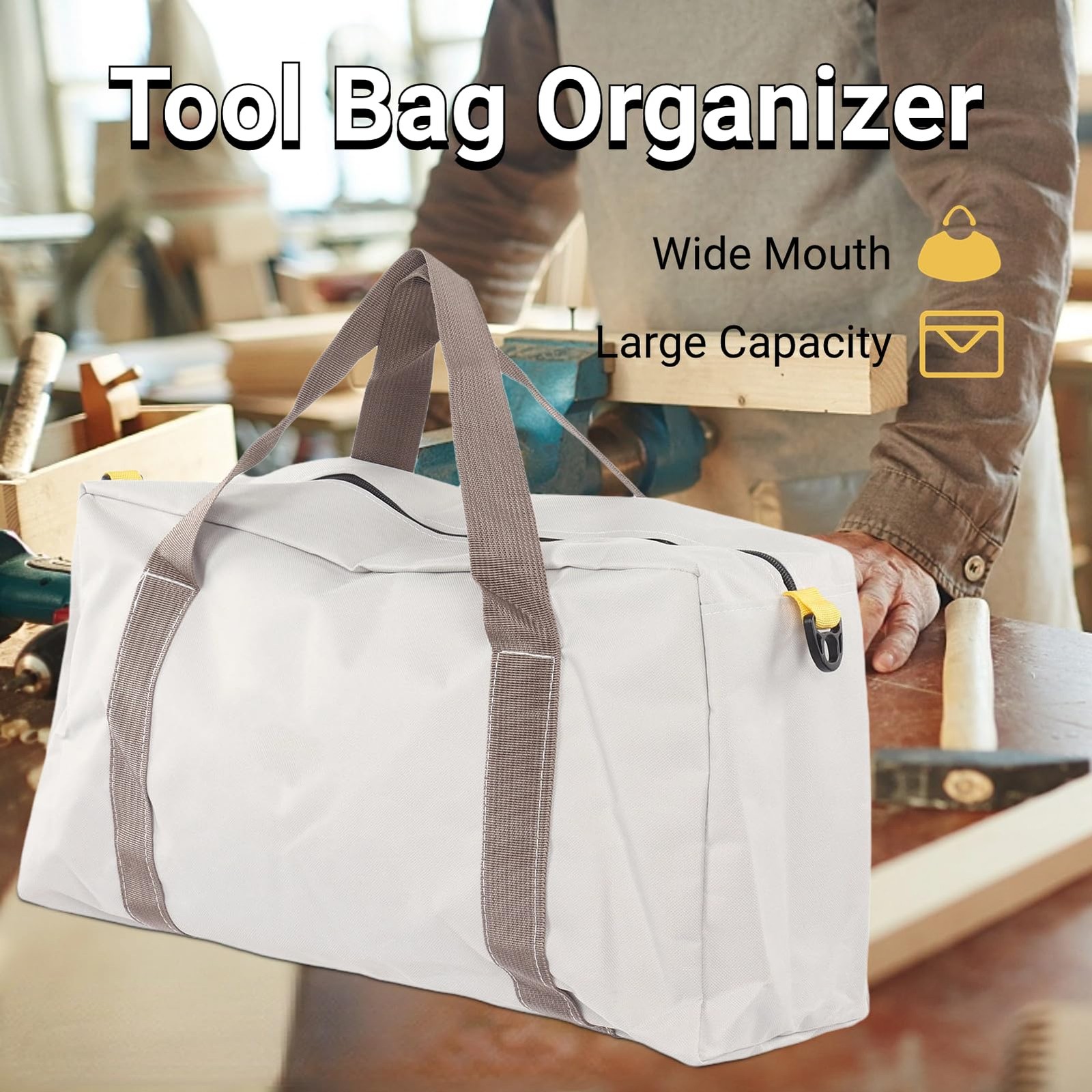 Tool Bag Large Capacity Storage Wear Portable Universal Wide Mouth 20 Inch