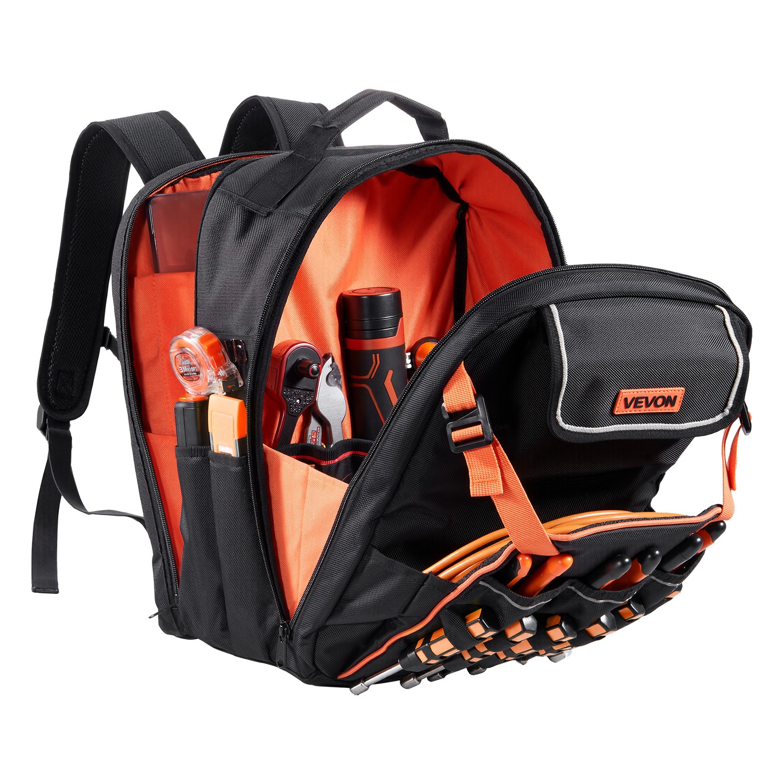 VEVOR Tool Backpack 45 Pockets Tear-resistant Jobsite Backpack for Electrician