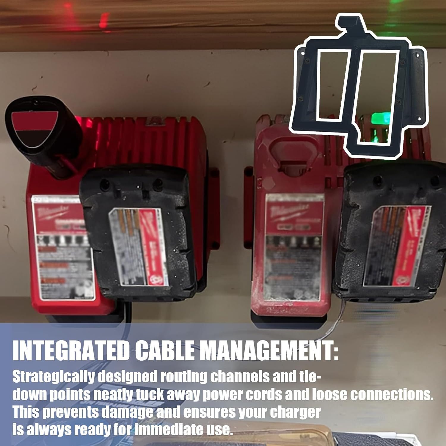 Power Tool Organizer, Compatible with Milwaukee M12/M18 Charger Wall Mount Secur