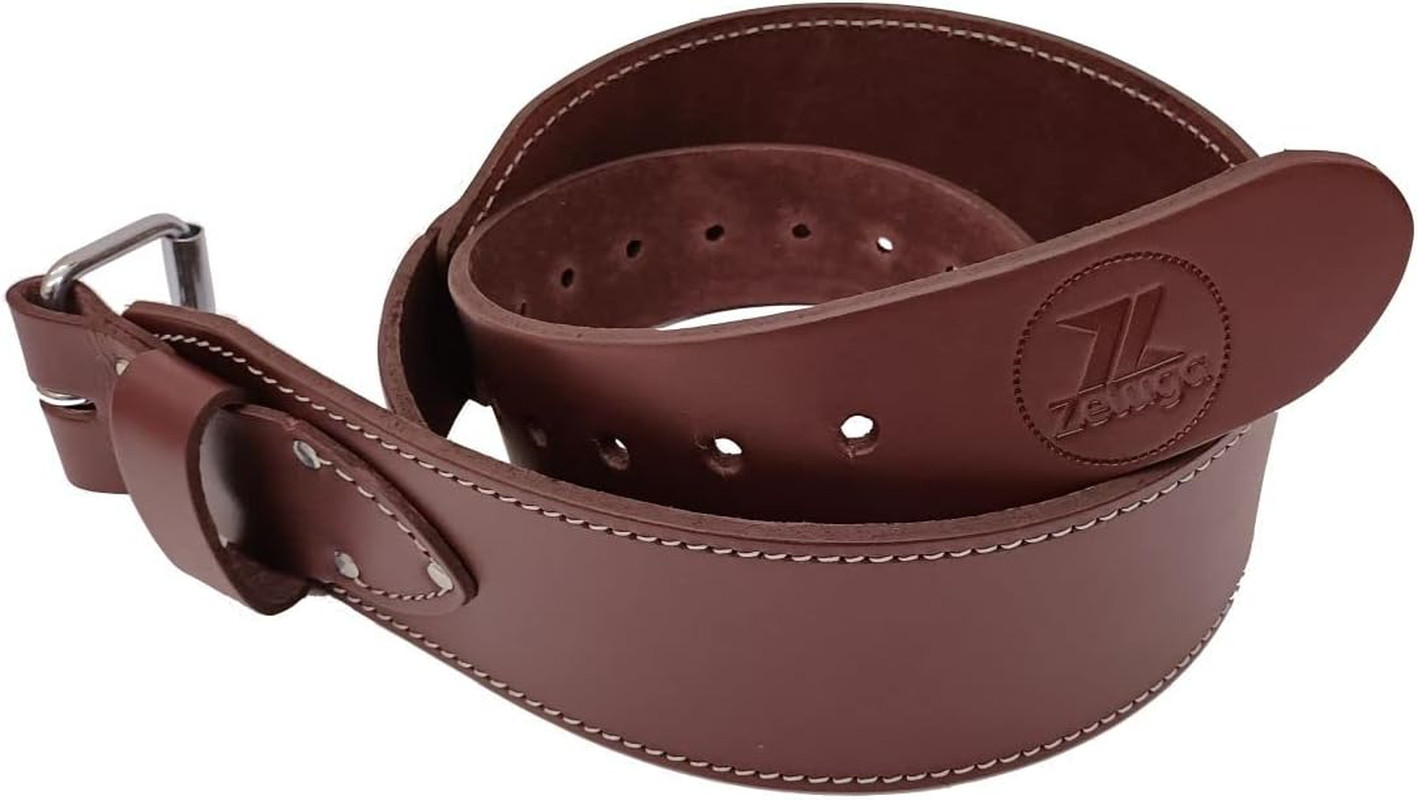 20-176 3In. Heavy Duty Ranger Style Leather Work Belt, Brown