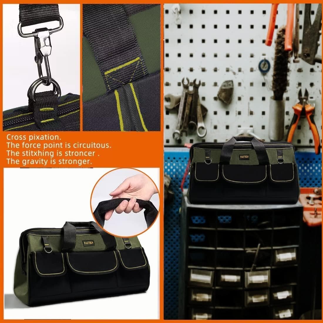 Wide Mouth Tool Bag with Waterproof Base – 20 Inch