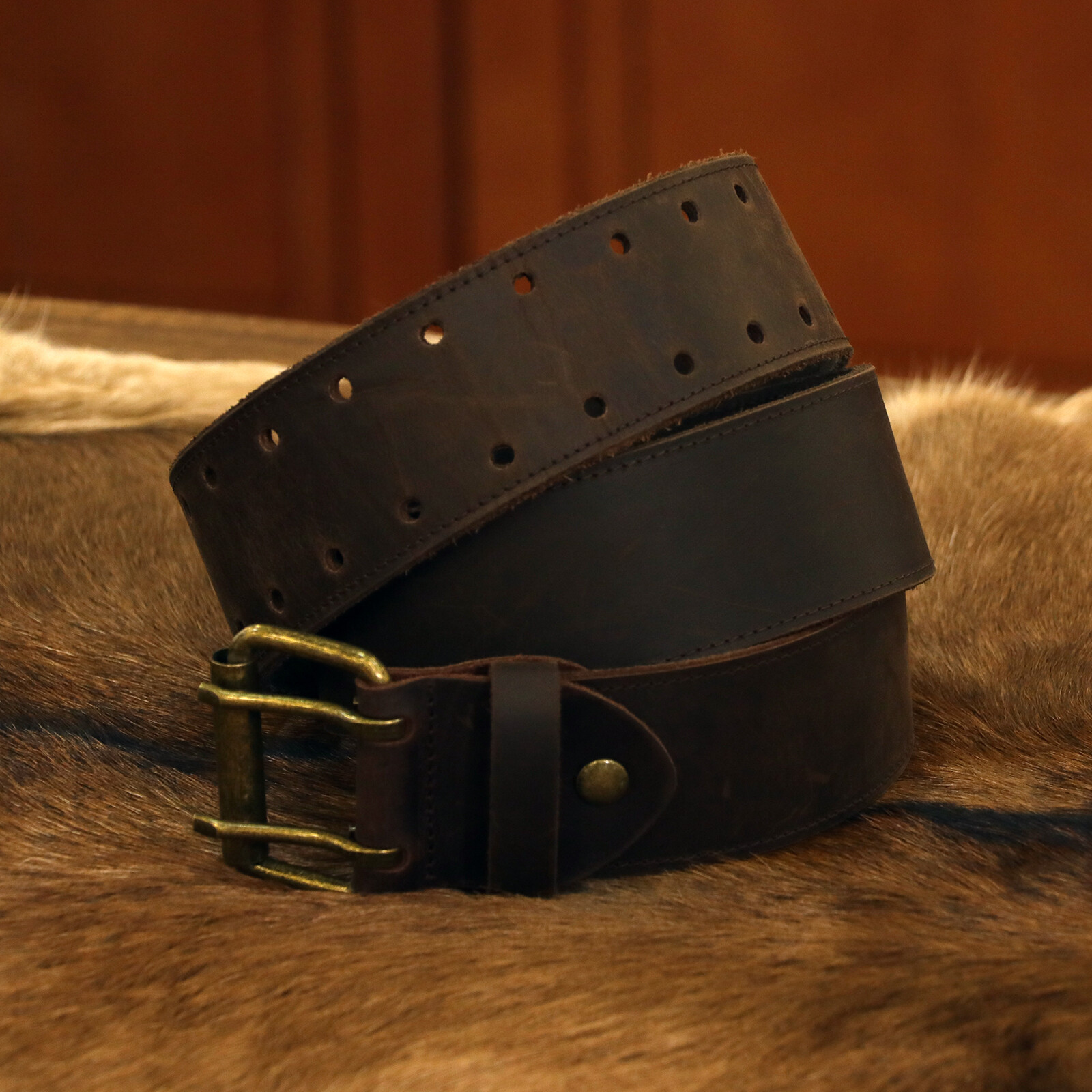 Tourbon Leather Tools Carry Holster Belt Workshop Double Roller Buckle Rig Belt✅