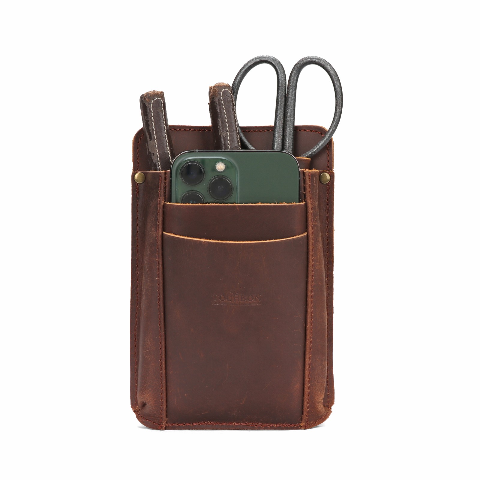 TOURBON Leather Garden Tool Florist Belt Pouch Tool Pocket Phone Case Sling Pack