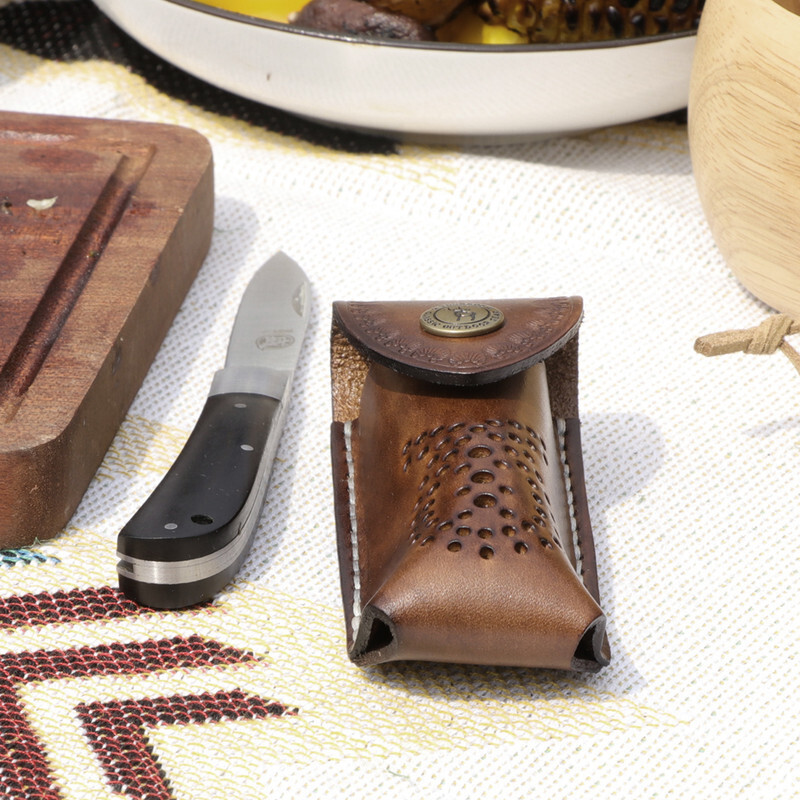 Tourbon Leather Pocket Folding Knives Case Belt Clip Pouch Holster Cover Gift US