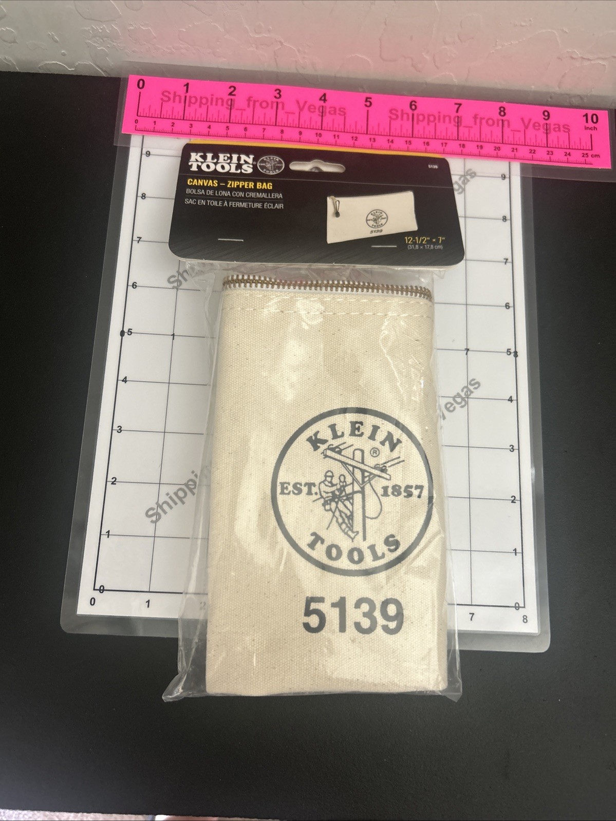 Klein Tools 5139 Zipper Bag, Canvas Tool Pouch 12.5in x 7in NEW