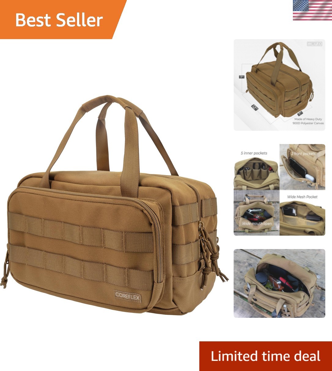 12-Inch Heavy-Duty Tool Bag – Versatile EDC Gear for Mechanics and Builders