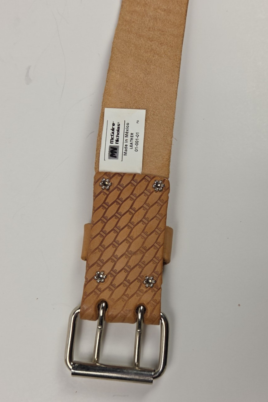 McGuire-Nicholas 2″ Leather Prof Work Belt Tool Belt in Saddle Raw Cow Hide 46”L