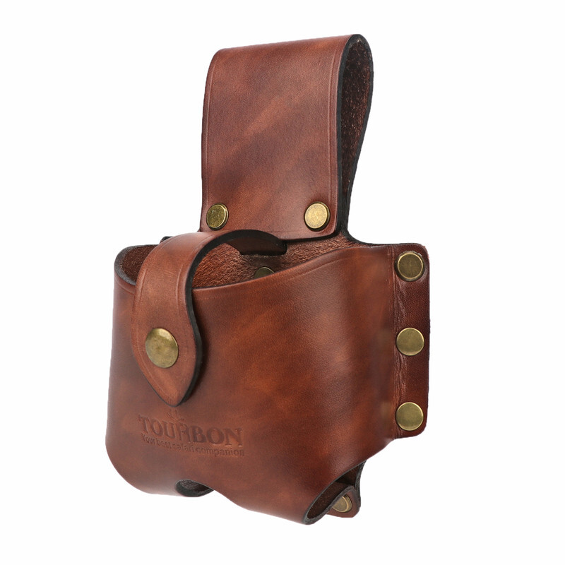 TOURBON Leather Tape Measuring Holder Case Tool Carrier Belt Holster Pouch
