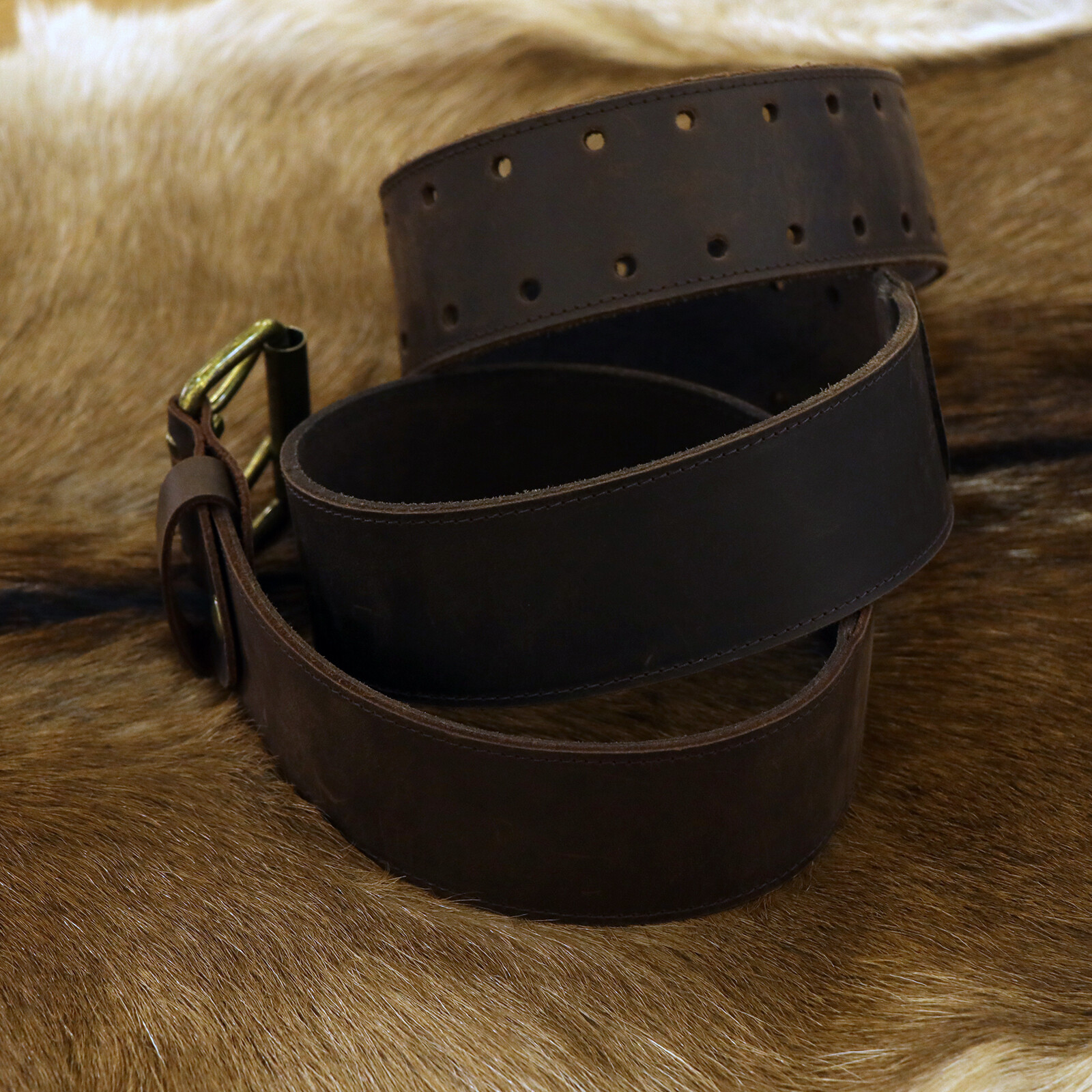 Tourbon Leather Tools Carry Holster Belt Workshop Double Roller Buckle Rig Belt✅