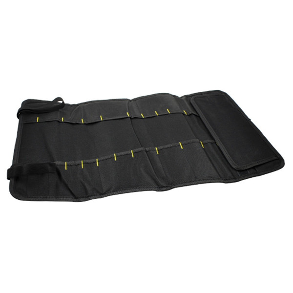 Portable Canvas Tool Roll Up Bag Wrench Organizer Mechanic Hardware US Black