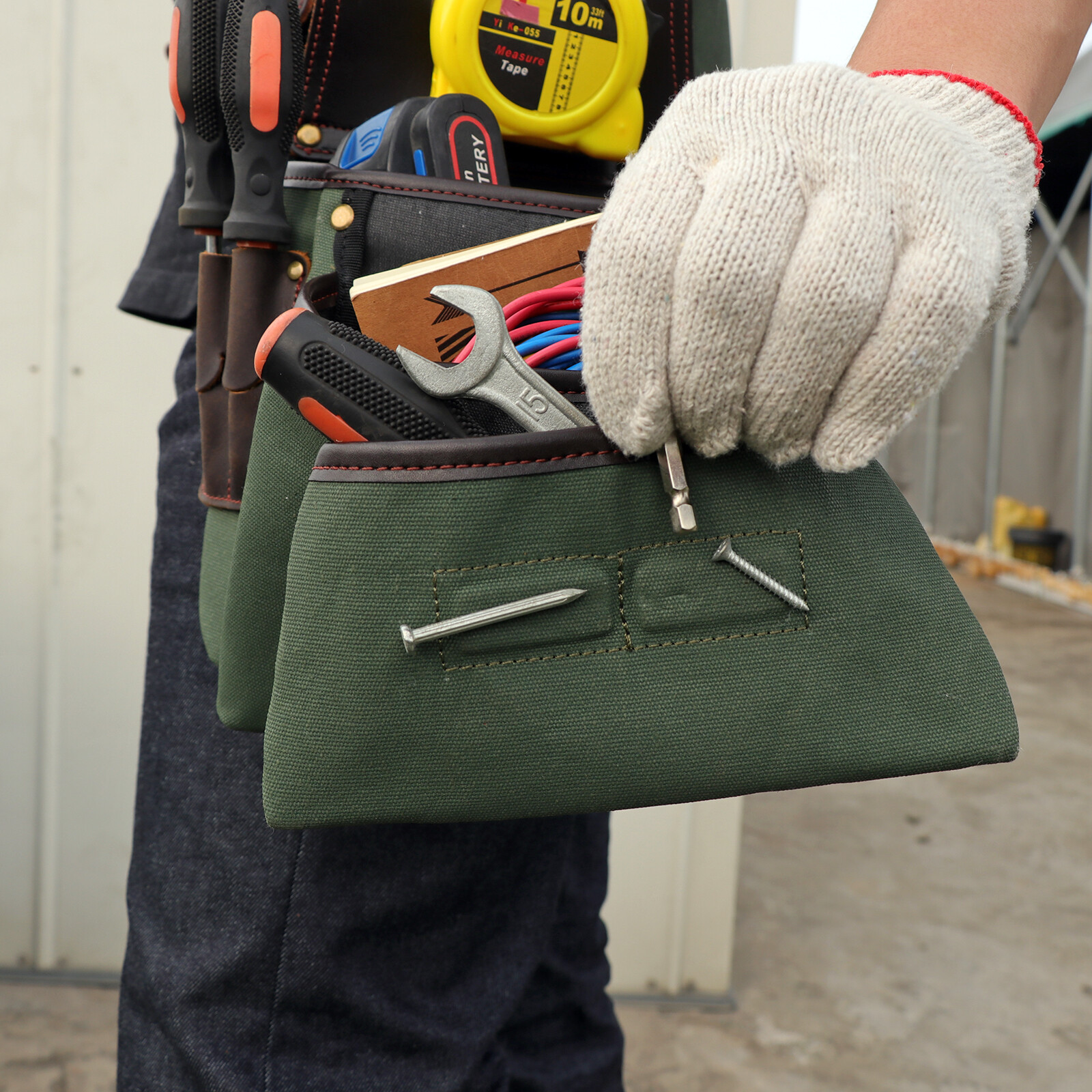 TOURBON Carpenter Workshop Electrician Tool Belt/Pouch/Bag/Holder Heavy Duty