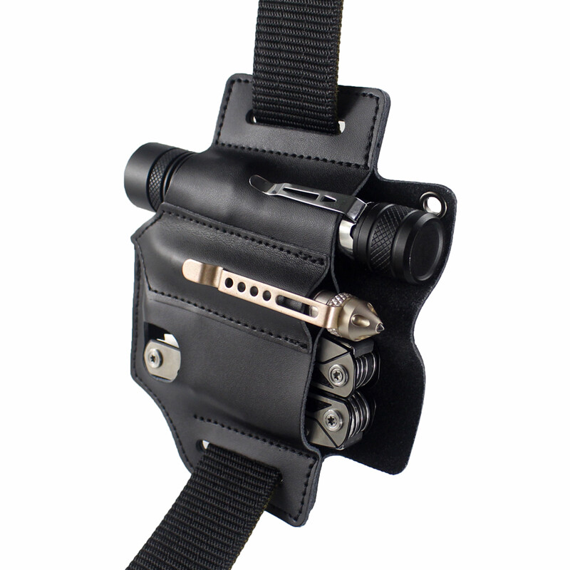 Tactical Multi Tool Belt Leather Bag Portable Tool Storage Holster Waist Pocket