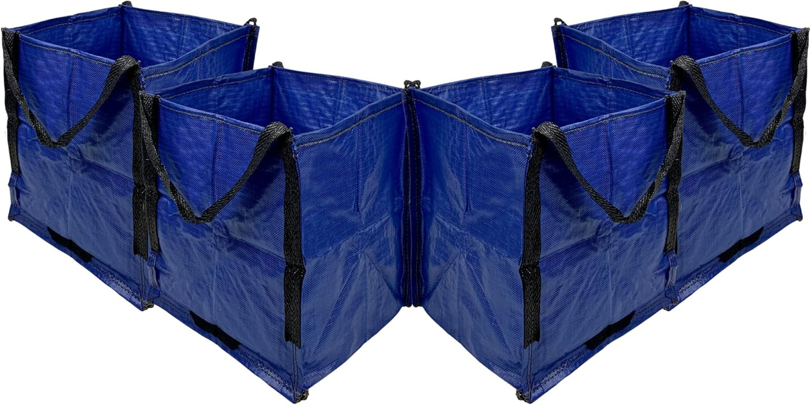 Heavy-Duty 22-Gallon Storage Tote Bags, 4-Pack, 500 lbs Capacity, Blue