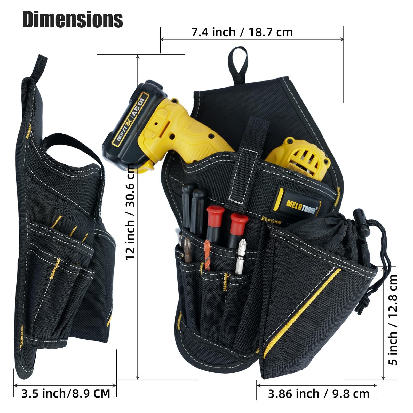 MELOTOUGH Impact Holster 3-in-1 Drill Holster Combo with Magnetic Wristband,T…