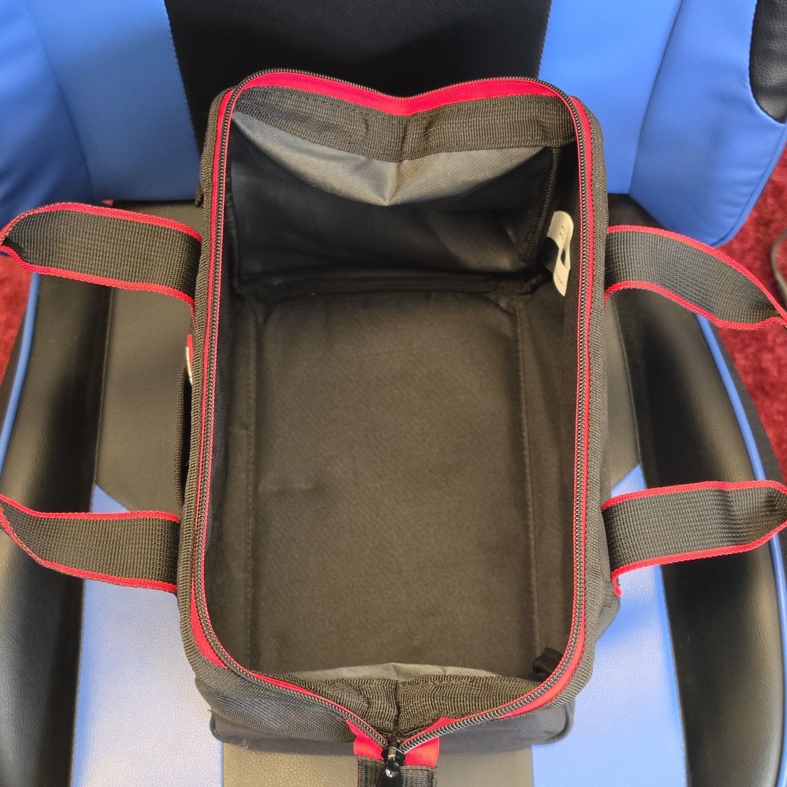 HYPER Tough Medium Black/Red Polyester Tool Bag Zipper Closure w/ Handles