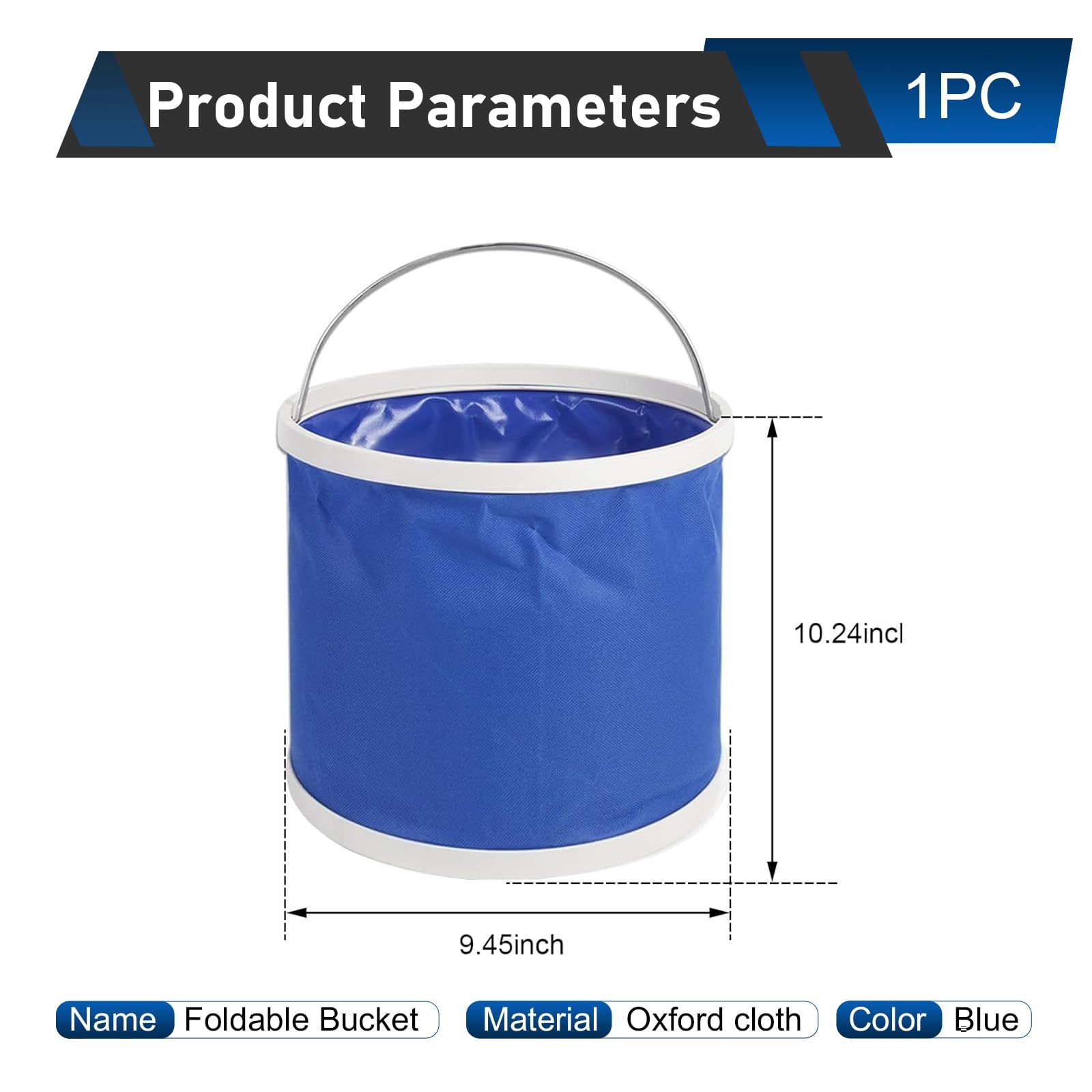 Car Collapsible Water Bucket, 11L (2.9 Gallons) Vehicle Portable Water Contai…