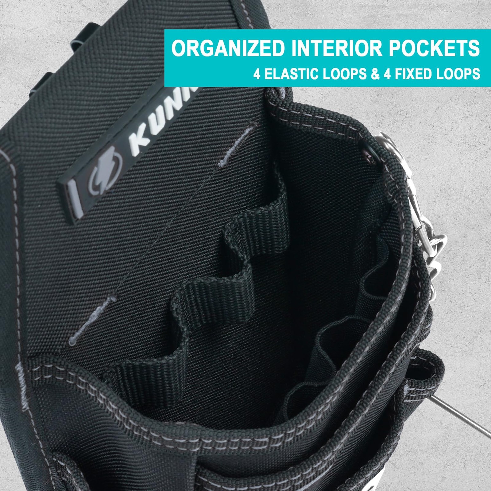 Tool Pouch,7-Pocket Electrician Pouch with Belt Clip,Tool Loop,Tape Thong and…