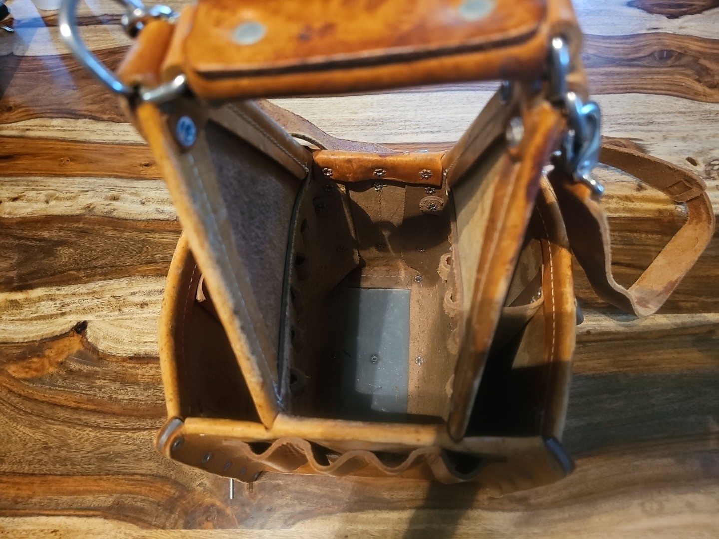 Ideal Tuff Tote 35-975 Leather Electrician Tool Bag Lineman Hand Crafted