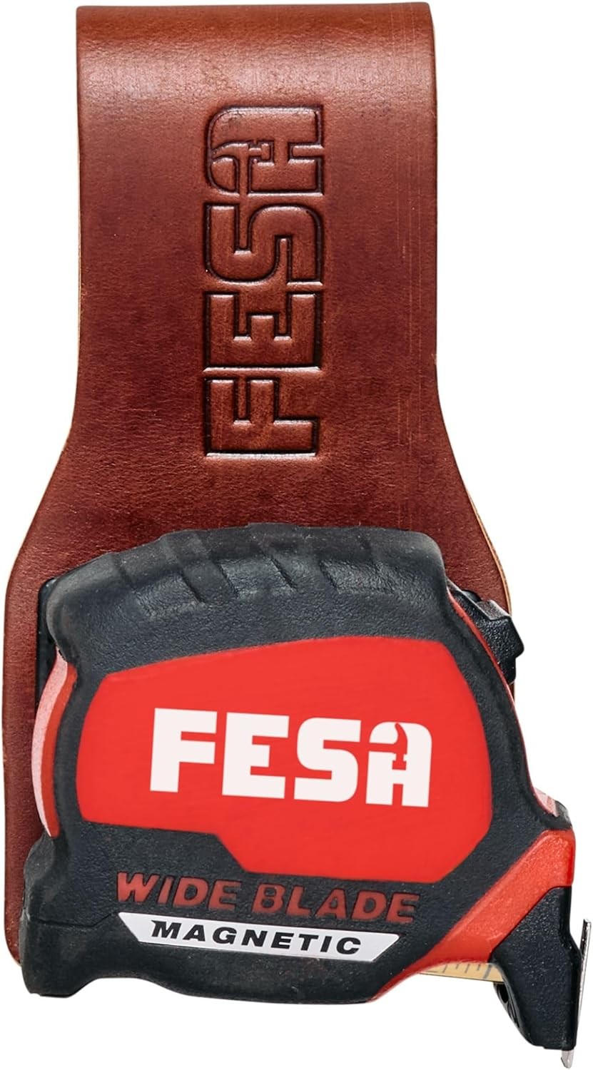 Leather Tape Measure Holder or Drill Holder for Tool Belt – Full Grain w/Stee…