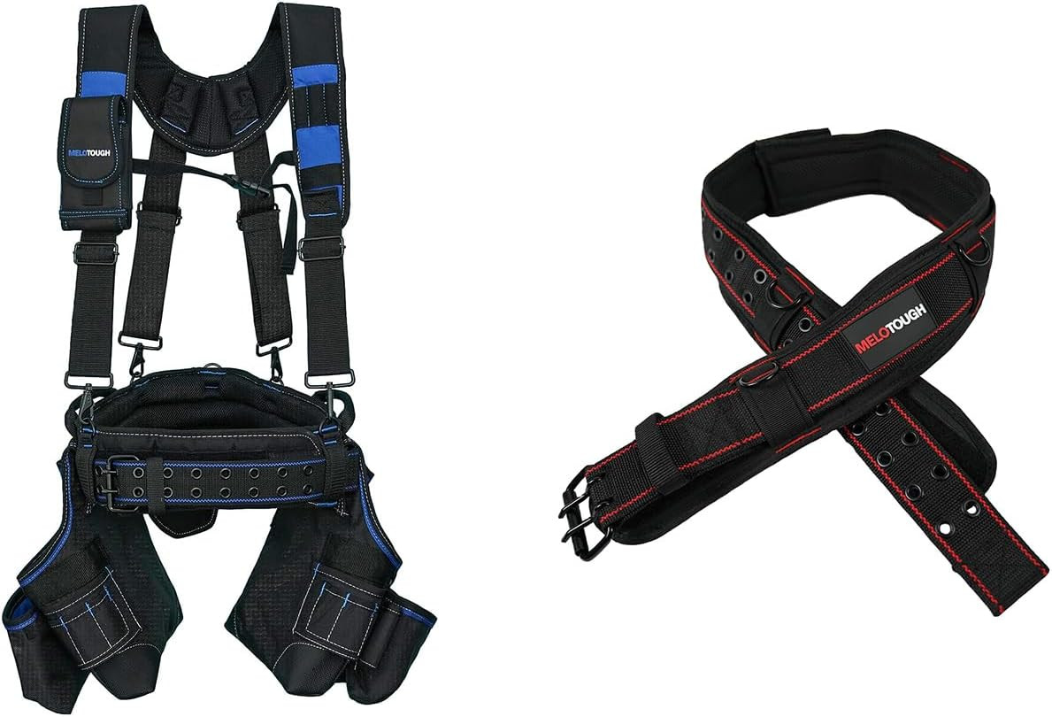 Pro Framer’S Combo System Apron Tool Pouch Tool Belt with Suspenders Builder Hea