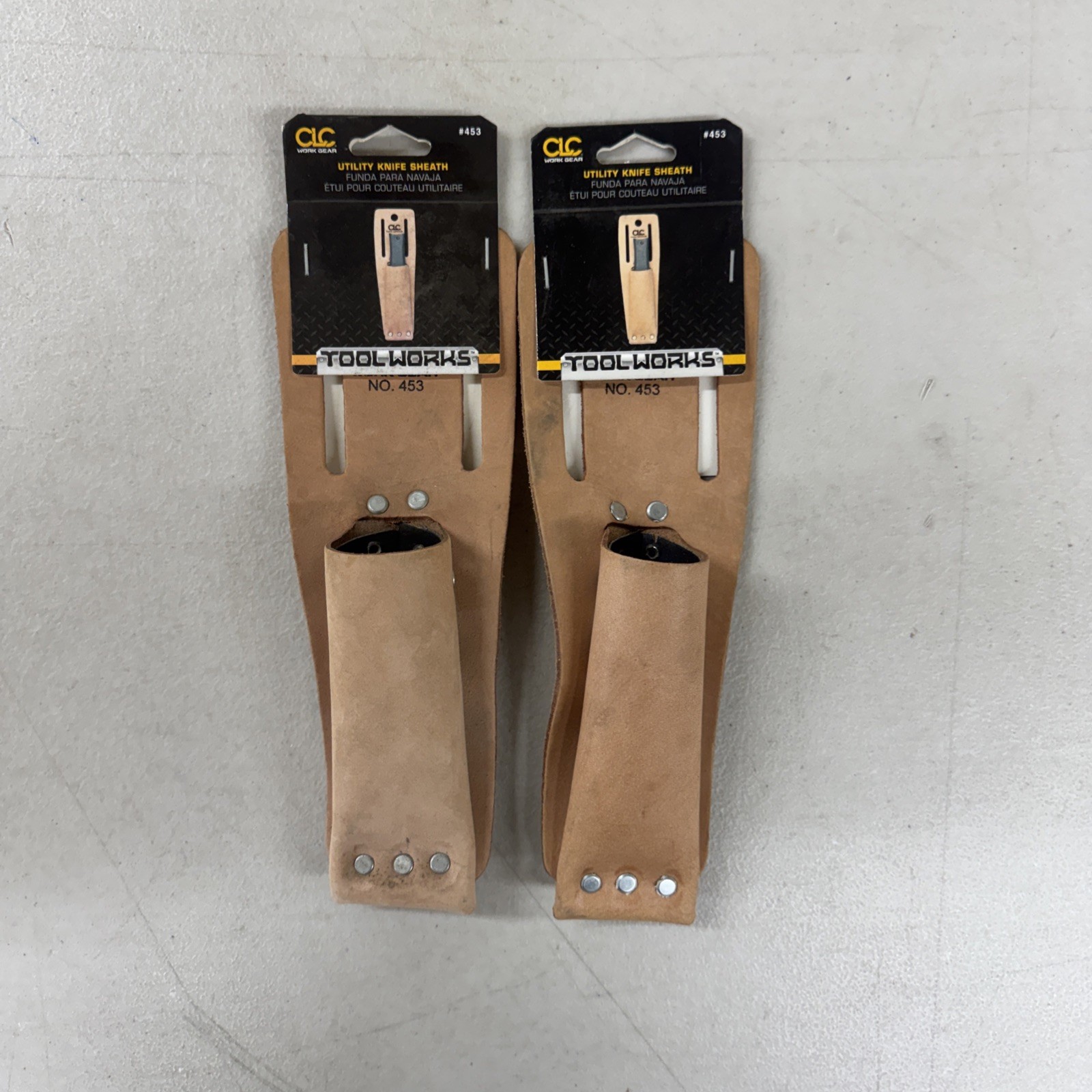 CLC Toolworks 453 Utility Knife Sheath Leather Belt Holder (2 Pack)