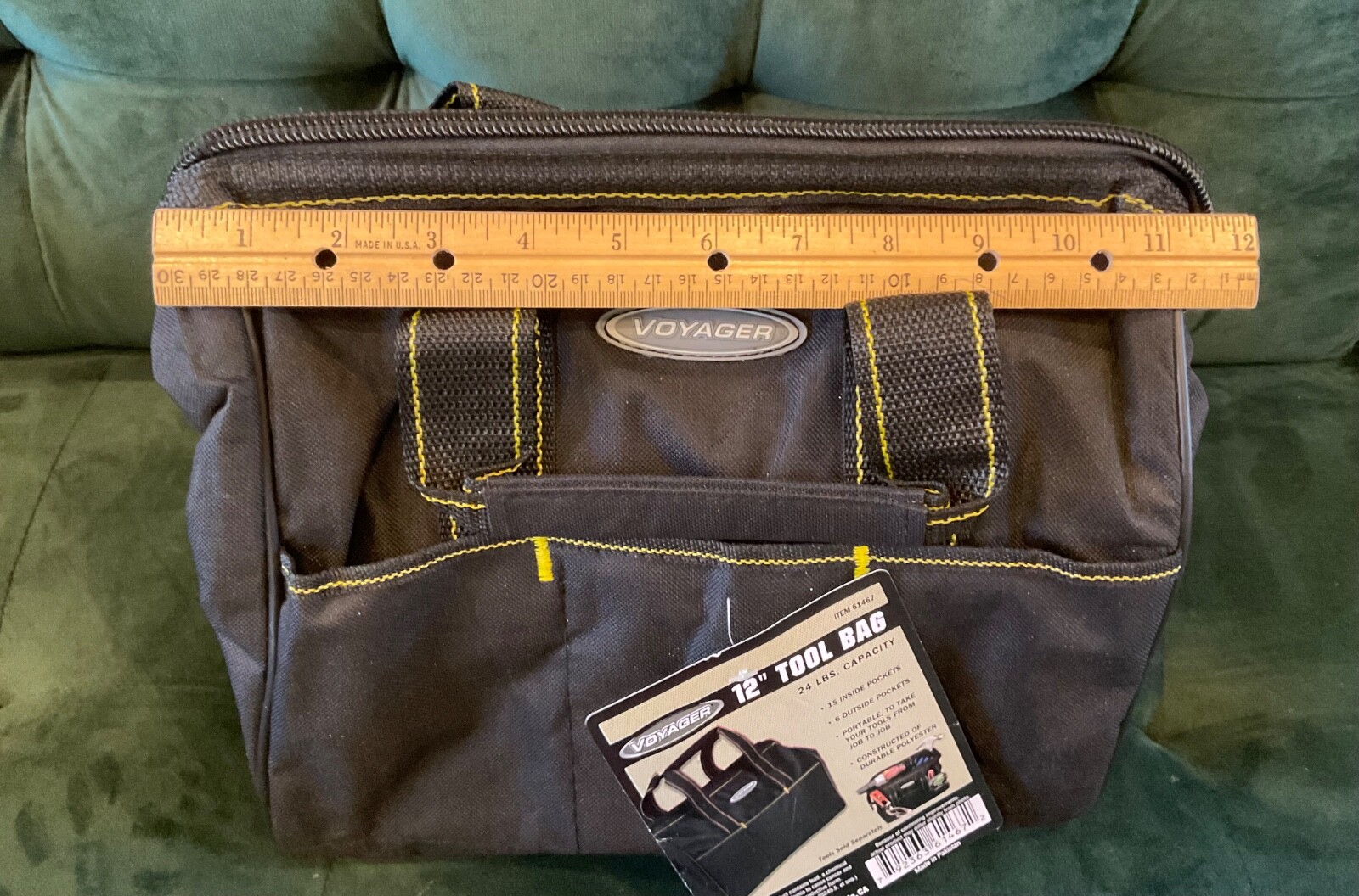 Voyager 12” Tool Bag 21 Pockets Portable Black Polyester Zipper New NOS NWT