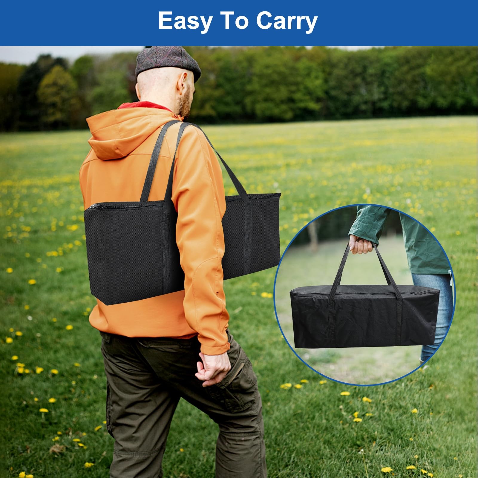 BBQ Tool Storage Bag, Heavy Duty BBQ Tools Bag, Waterproof -600D Oxford Cloth, O