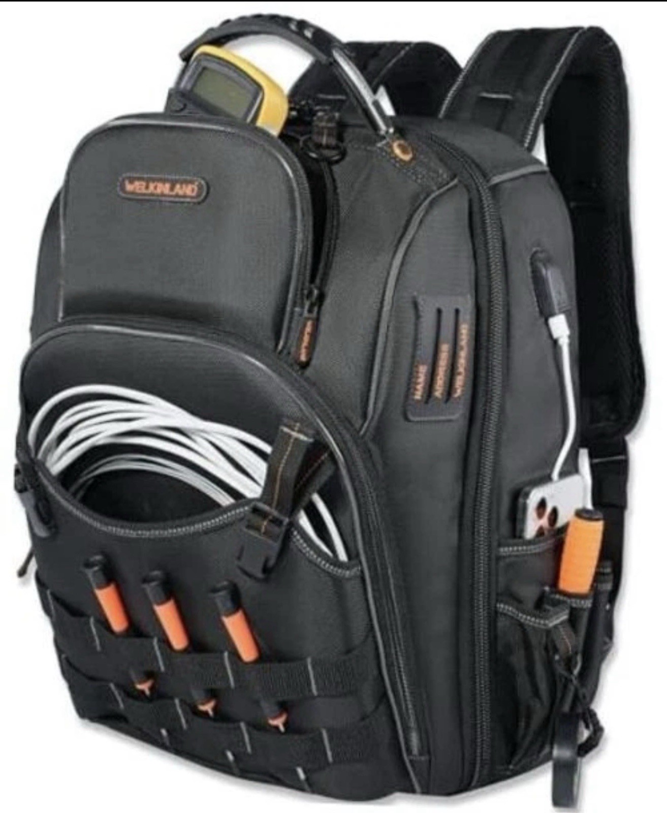 Tool Bag, Heavy-Duty Jobsite back pack for electricians Welkinland Ballistic