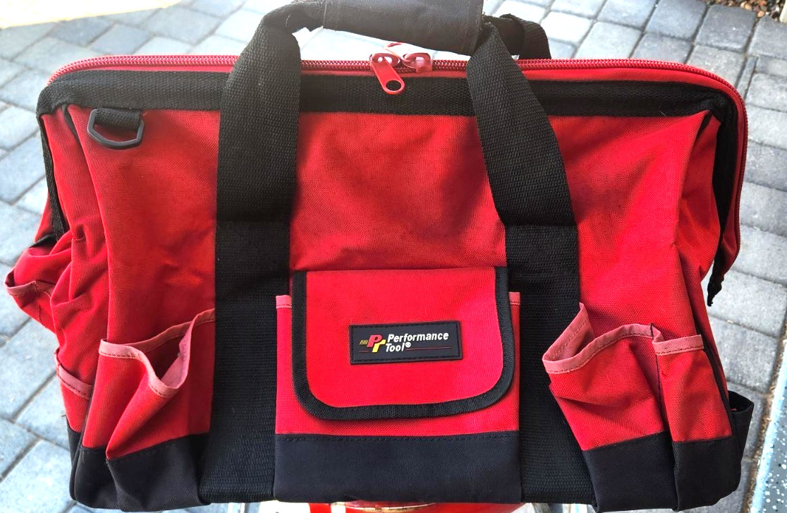 Jumbo! 18″! PT Performance Tool Bag /Tote! ~Red Nylon! Lots of Storage Pockets!