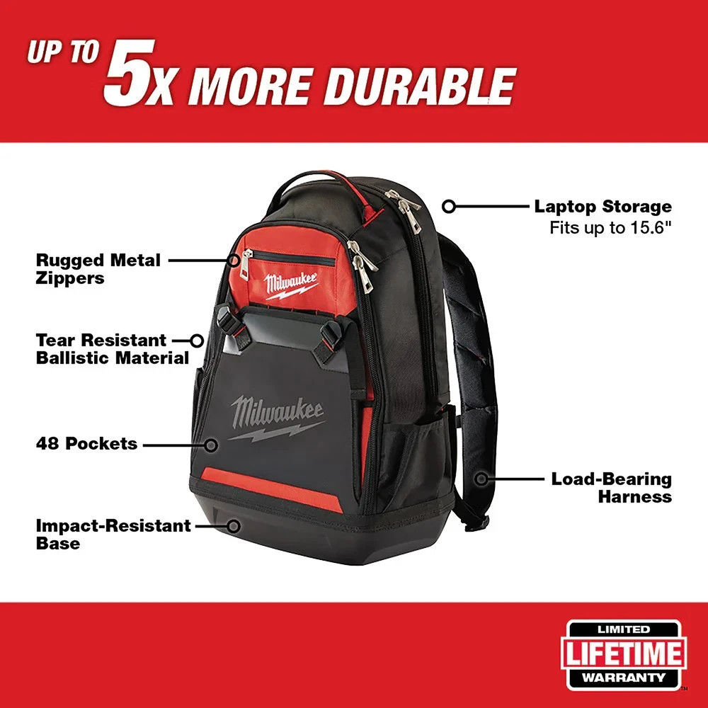 Milwaukee (48-22-8200) 35-Pocket Impact Resistant Jobsite Backpack (US STOCK)