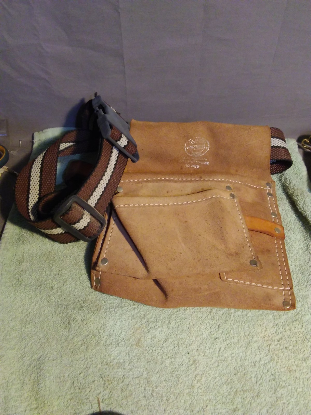Nicholas 489 Heavy Split Cowhide Leather Carpenter Tool Belt Pouch Holder Bag