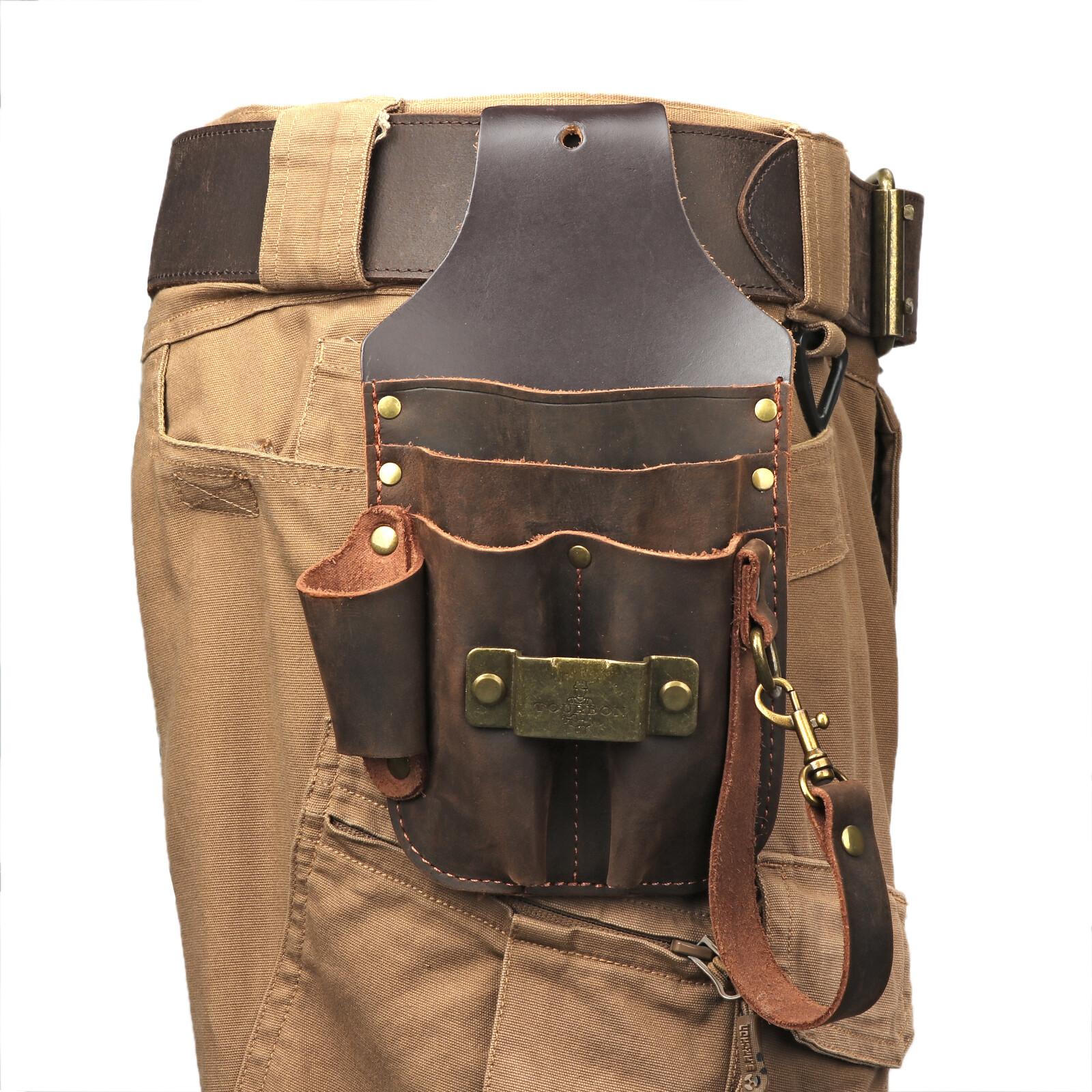 Tourbon Leather 5 in 1 Tool Holster Electric Tape Thong Carry Pouch Belt Holder