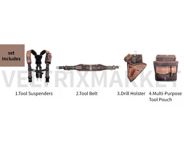KAYALIFE KL-600 Work Tool Belt Set with Suspenders Drill Pouch Holder From KOREA